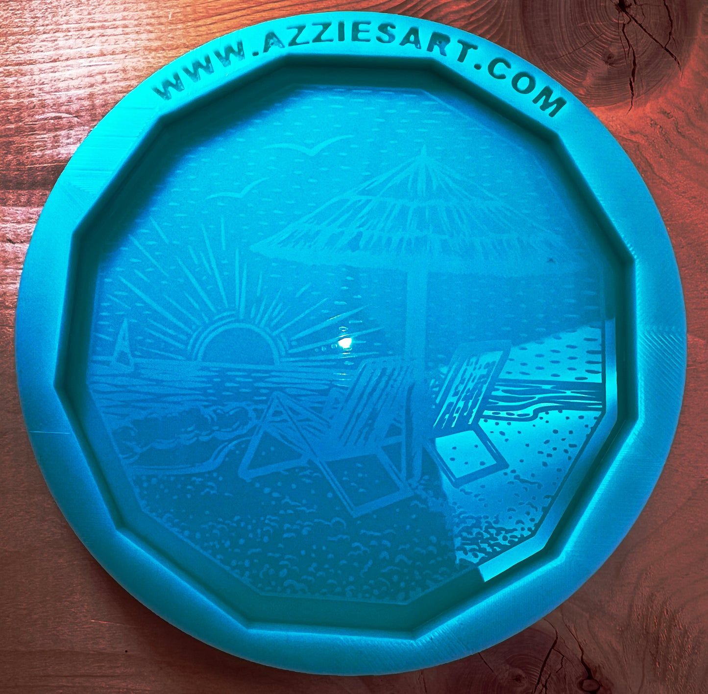Polygon Beach Scene Coaster Silicone Mold