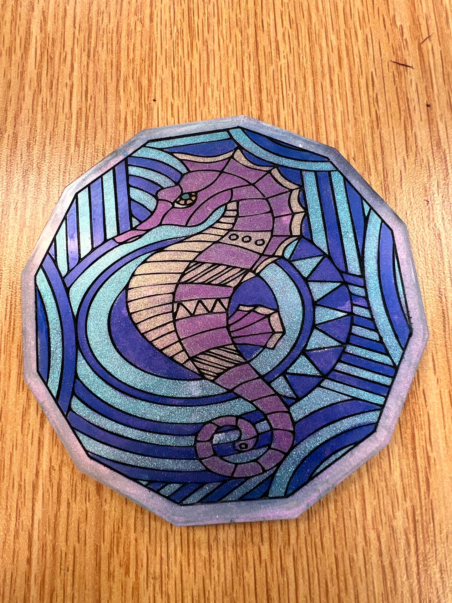 Polygon Geometric Sea Horse Coaster Silicone Mold