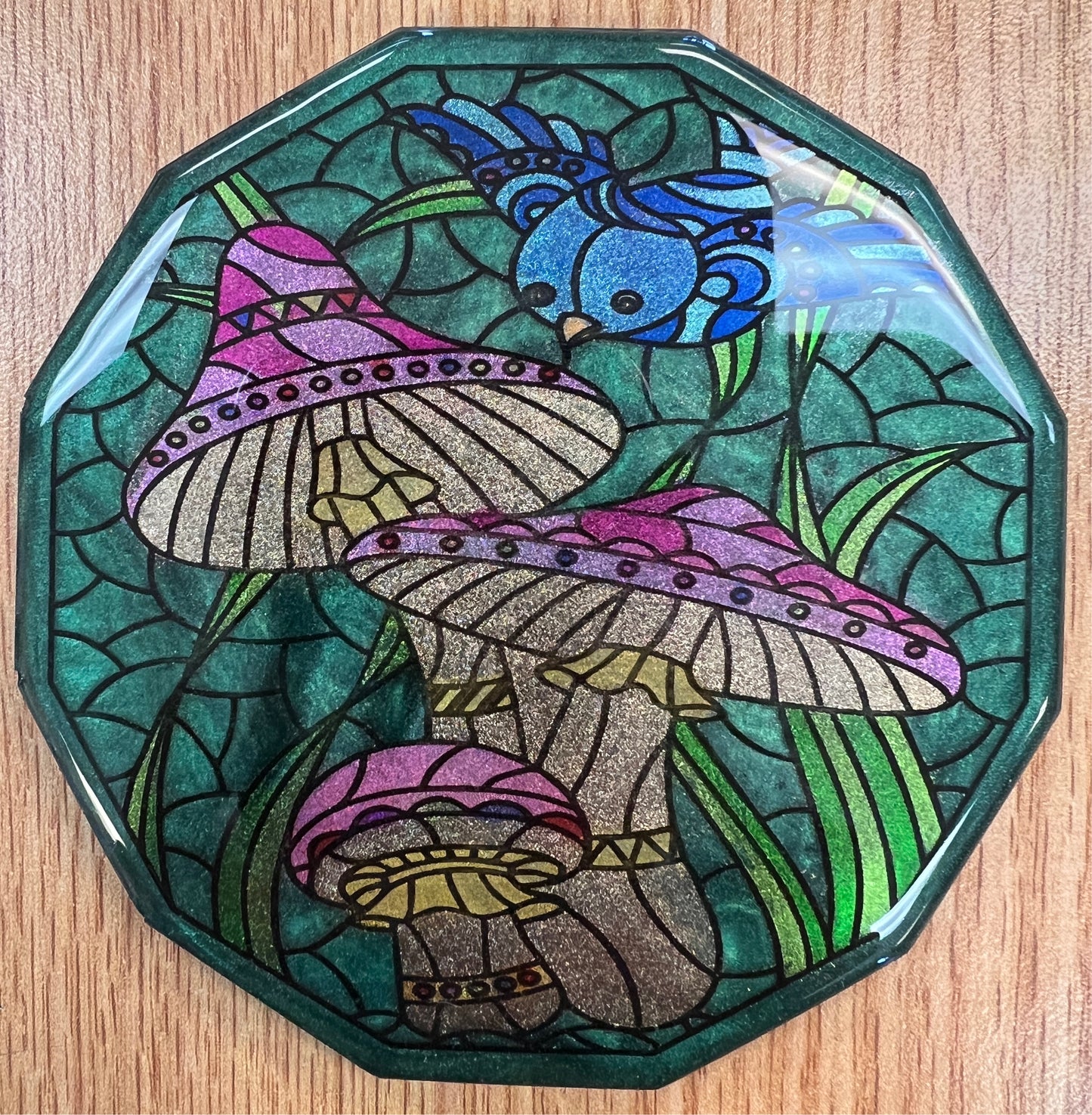 Polygon Shrooms with Bird Coaster Silicone Mold