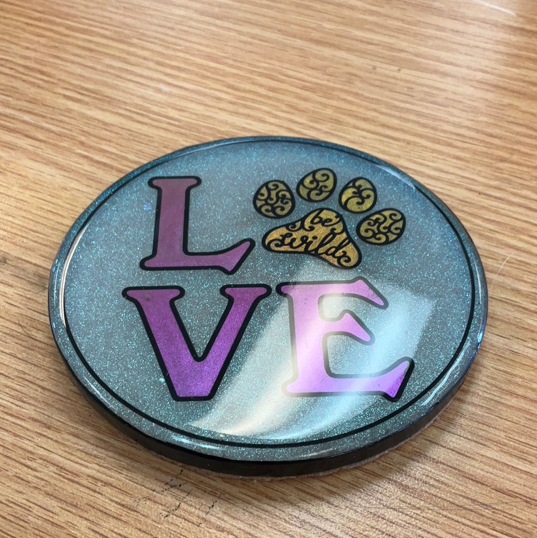 Sample Sale Love Be Wild Paw Resin Coaster