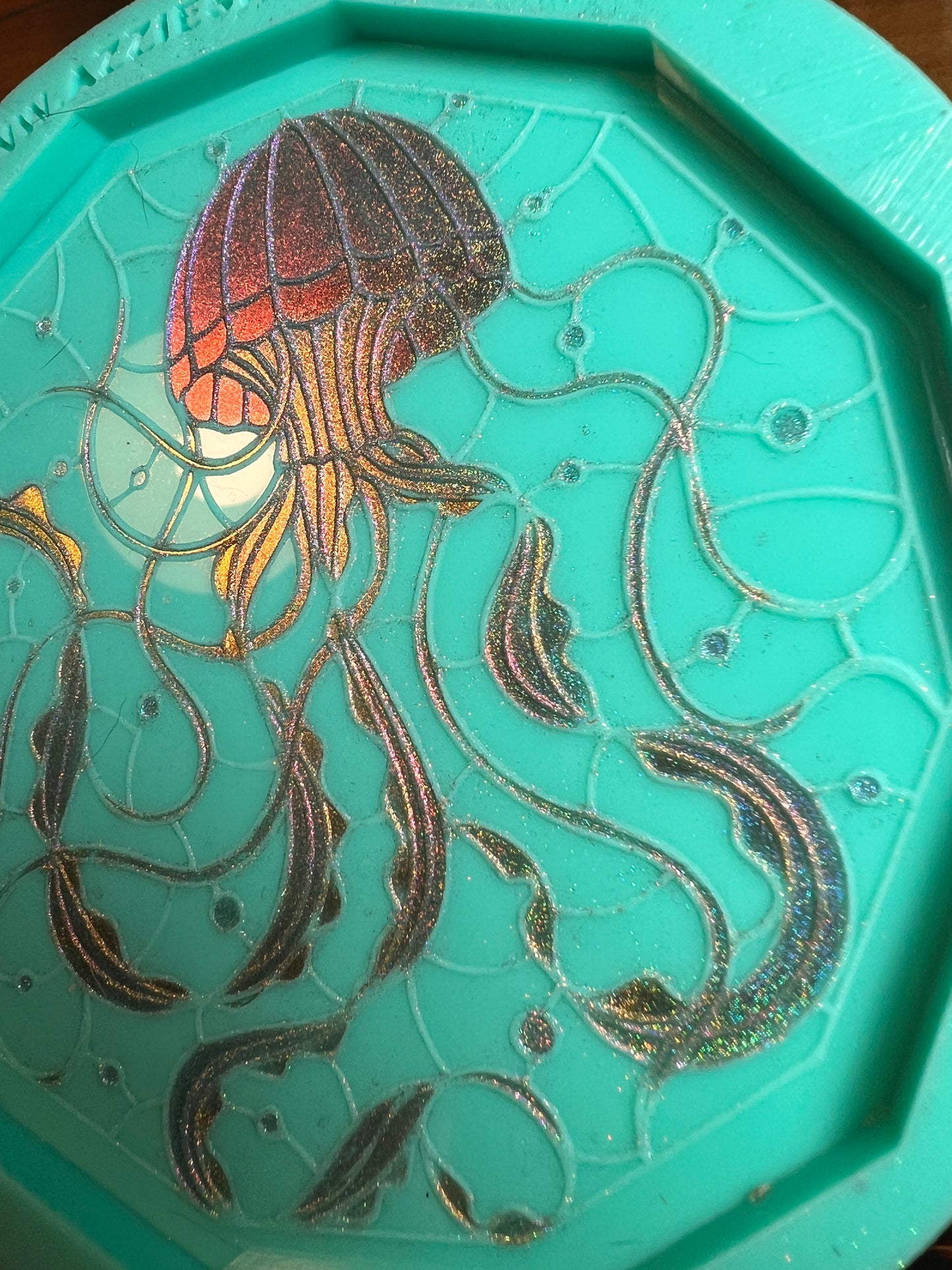 Polygon Stained Glass Jellyfish Coaster Silicone Mold