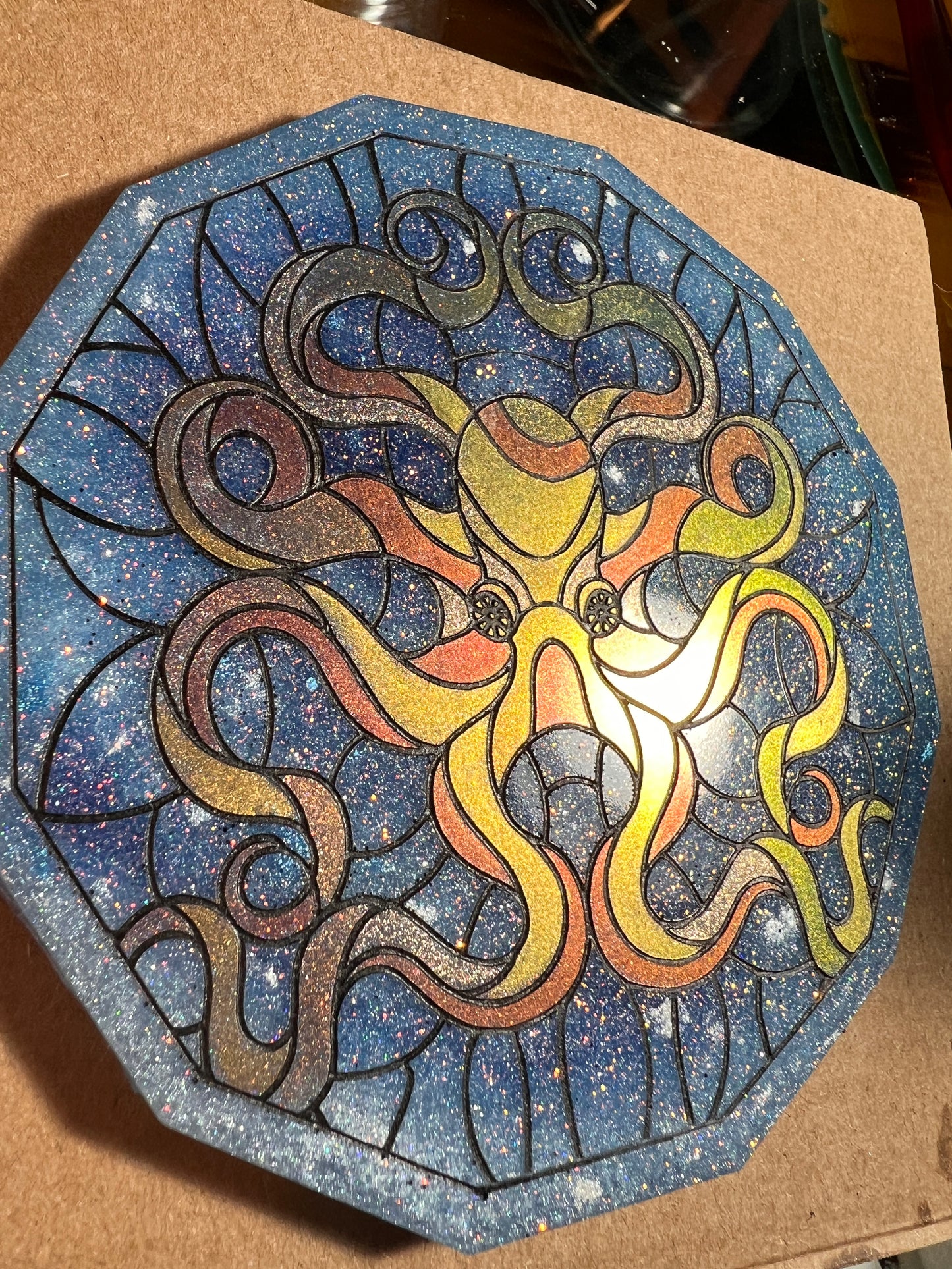 Polygon Stained Glass Octo Coaster Silicone Mold
