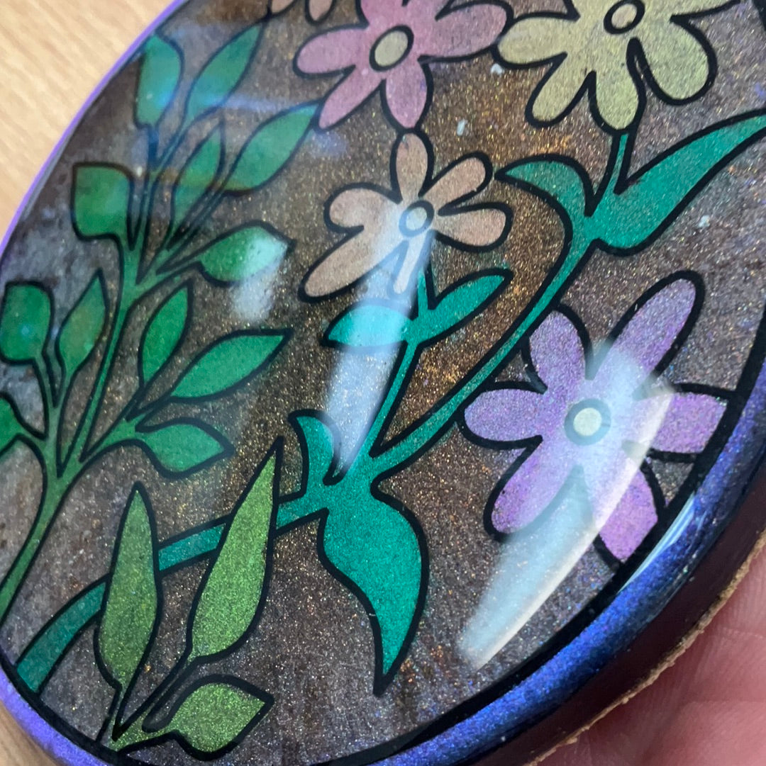 Sample Sale Butterfly With Roses Resin Coaster