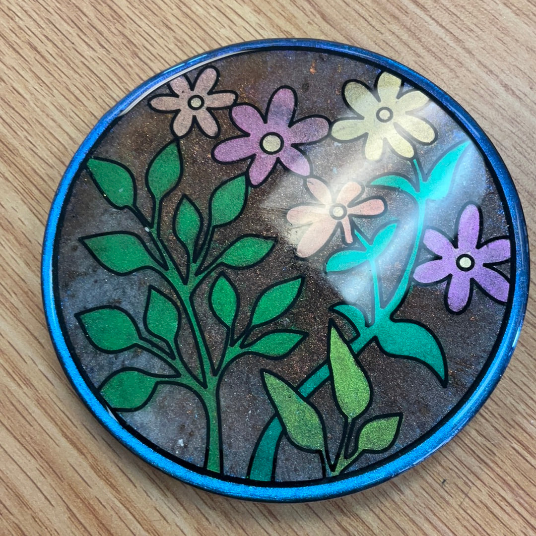 Sample Sale Butterfly With Roses Resin Coaster