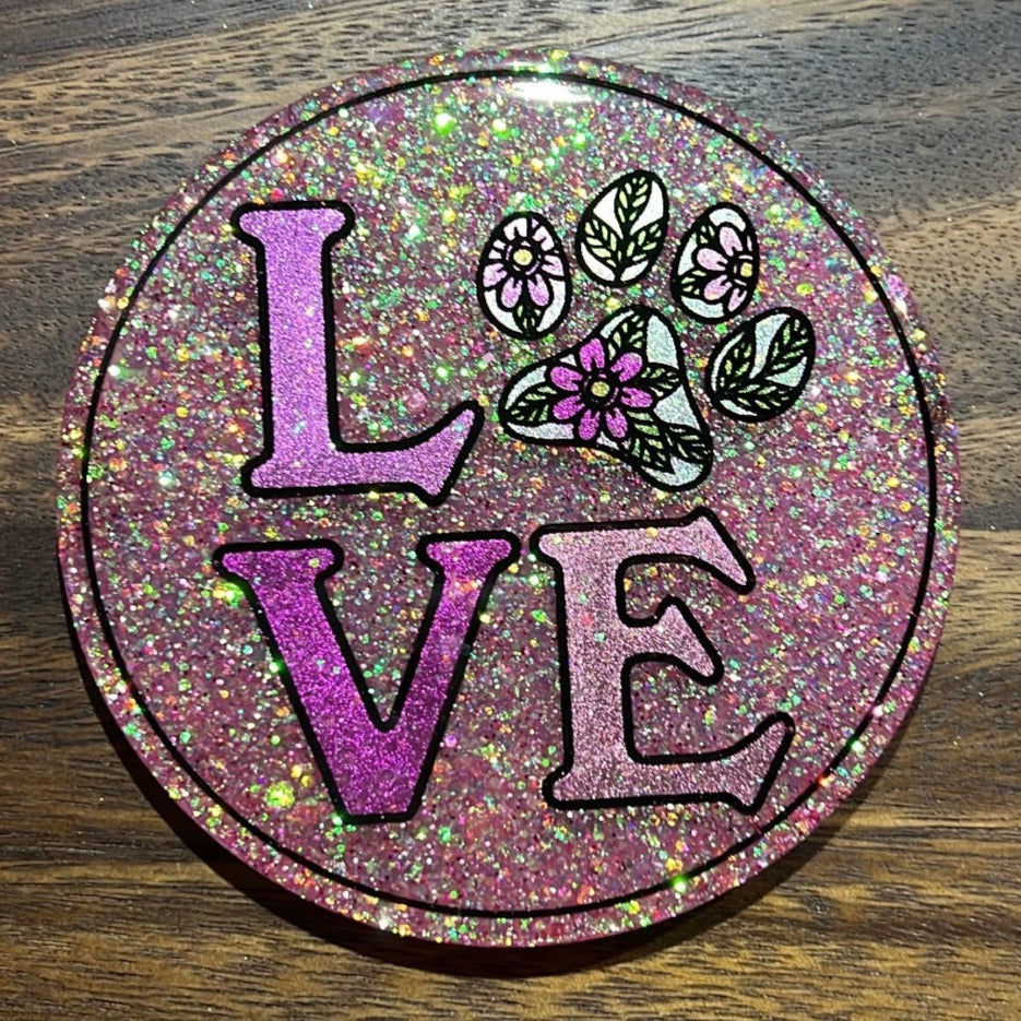 Discontinued - Love Daisy Paw Print Coaster Silicone Mold