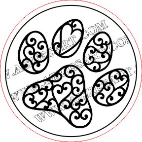 Discontinued - LG Heart Paw Print Coaster Silicone Mold