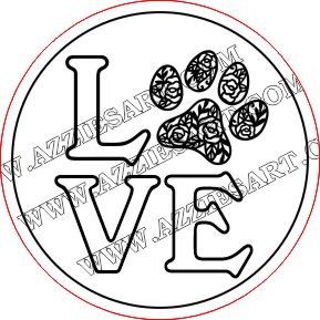 Discontinued - Love Roses Paw Print Coaster Silicone Mold