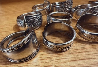 Mystery Vintage Silver Plated Spoon Ring