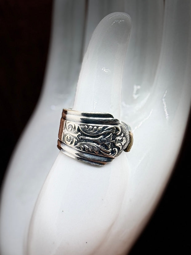 Choose Your Size - Handmade Spoon Ring – 1935 Royal Saxony by International Silver (Silver Plated)