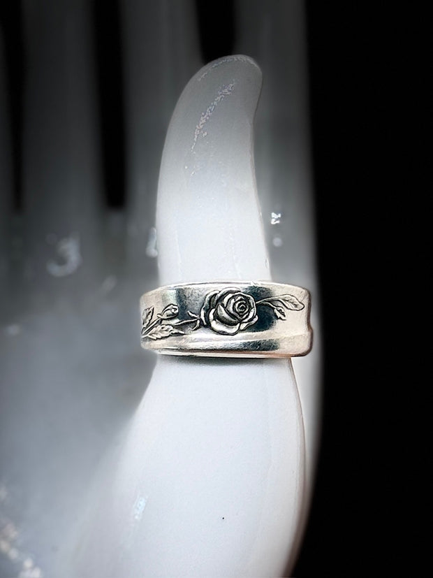 Choose Your Size - Handmade Spoon Ring – 1960 Morning Rose by Community Oneida (Silver Plated)