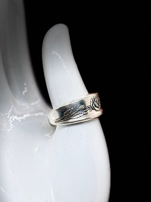 Choose Your Size - Handmade Spoon Ring – 1960 Morning Rose by Community Oneida (Silver Plated)