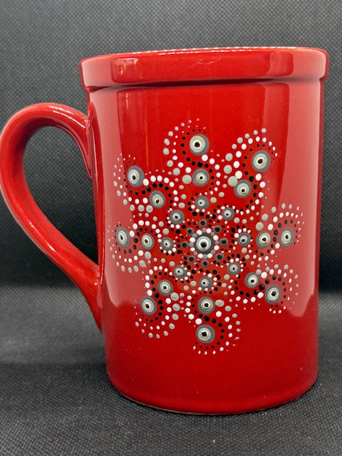 Azzie’s Hand Painted Zen Dot Mandala 16oz. Coffee Mug