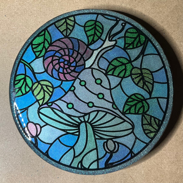 Sample One Shroom Snail Resin Coaster