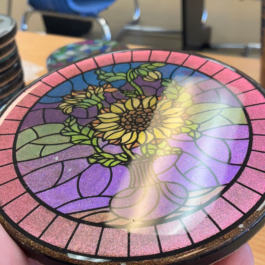 Sample Unreleased Flower Resin Coaster