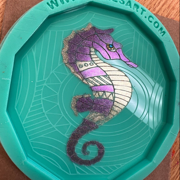 Polygon Geometric Sea Horse  Coaster Silicone Mold