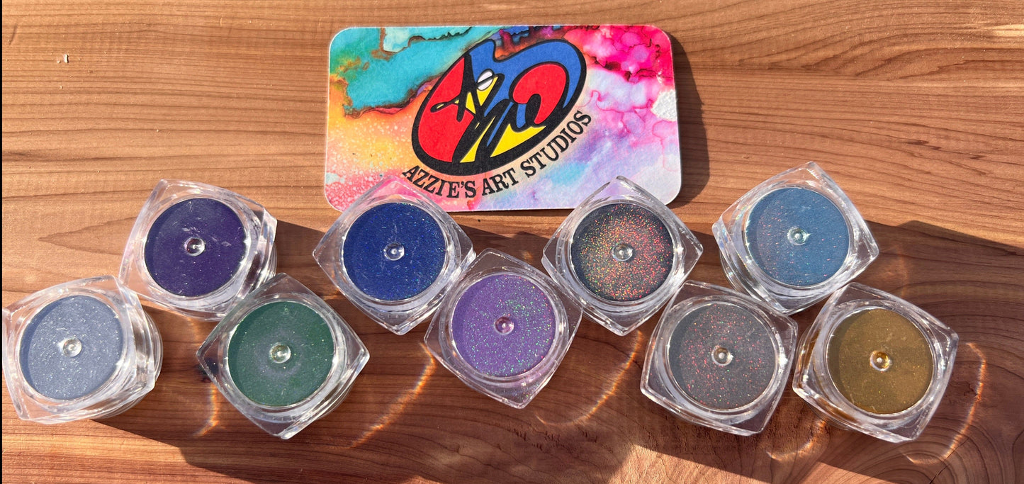 NEW FULL SET of 9 Color Holographic Pigment Powders