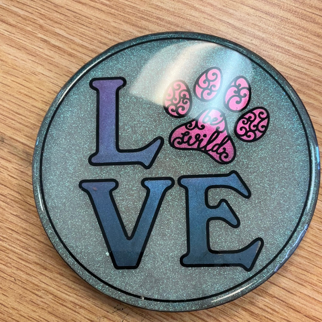 Sample Love Be Wild Paw Resin Coaster