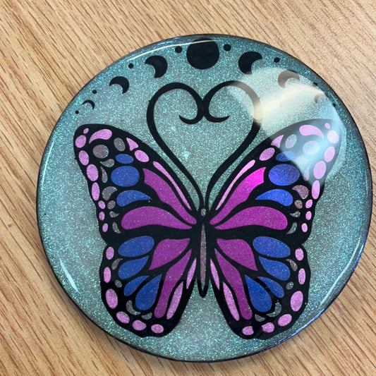 Sample Sale Azzies Butterfly Moon Cycle Resin Coaster