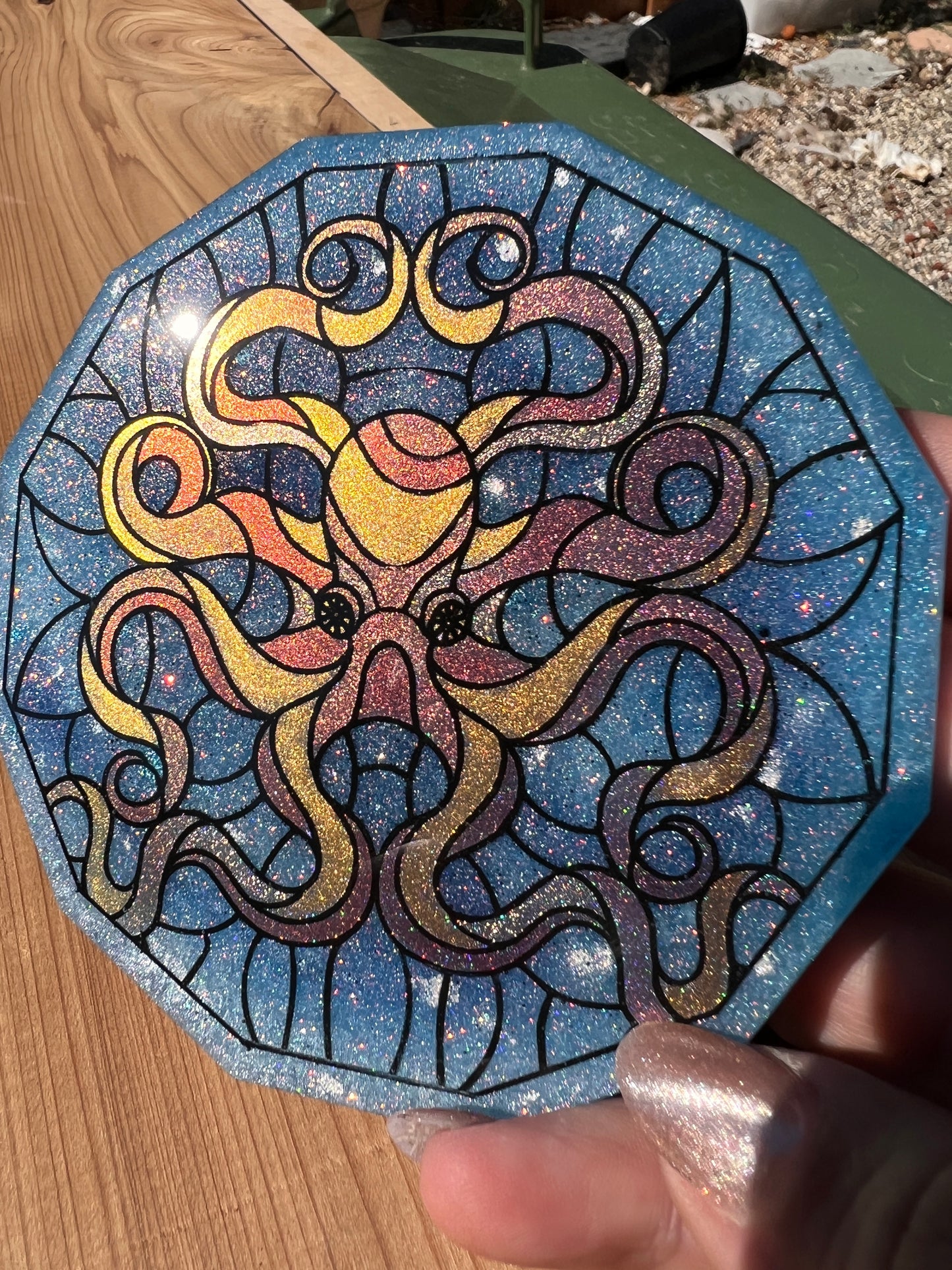 Polygon Stained Glass Octo Coaster Silicone Mold