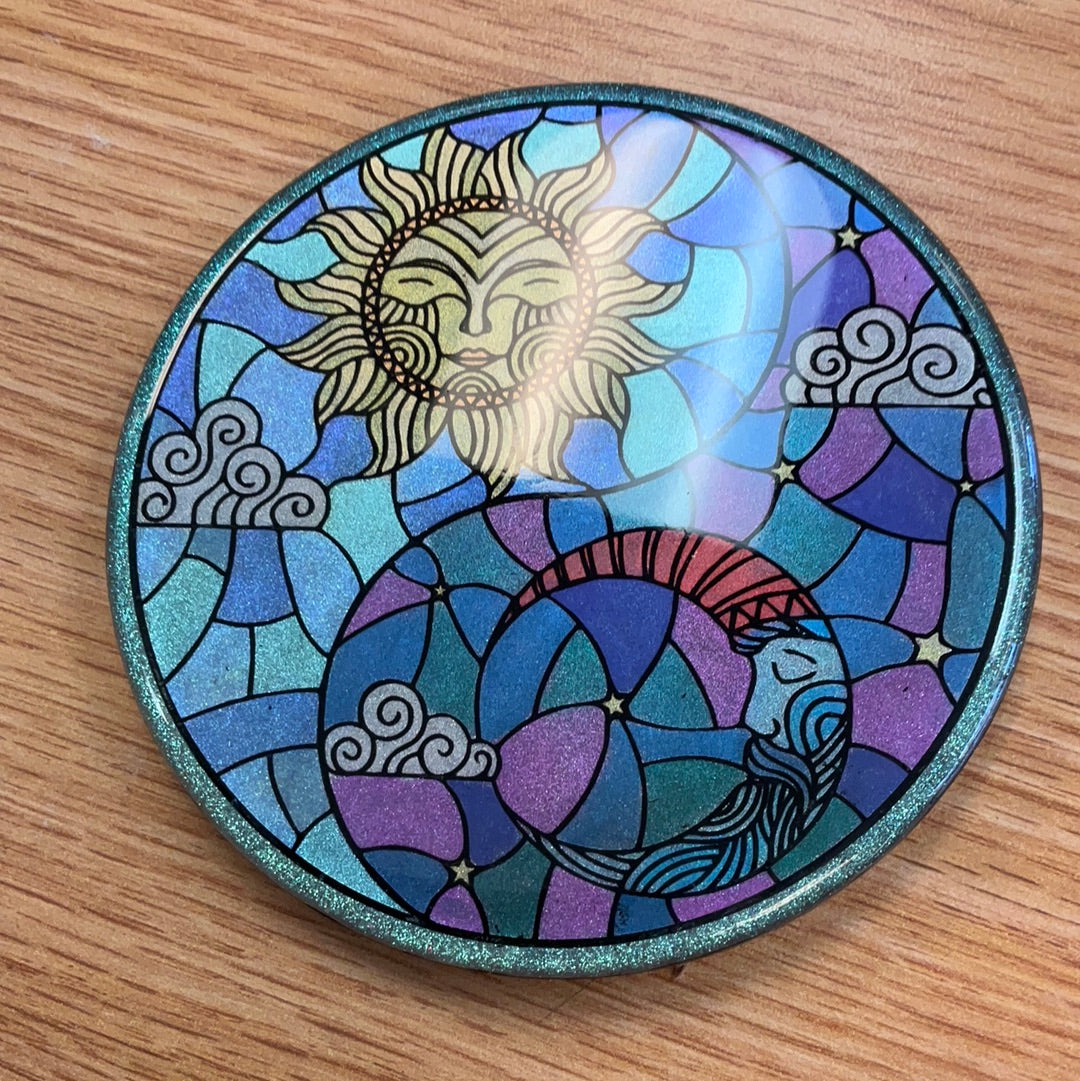Sample Sale Yin Yang Sun/Moon Resin Coaster