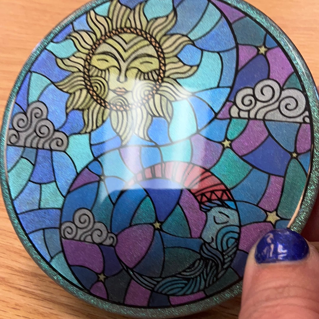 Sample Yin Yang Sun/Moon Resin Coaster