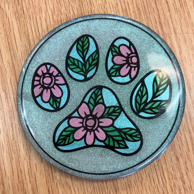 Sample Large Daisy Paw Resin Coaster