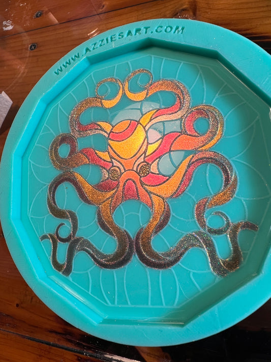 Polygon Stained Glass Octo Coaster Silicone Mold