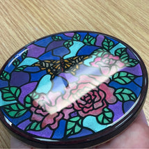 Sample Butterfly with Roses Resin Coaster