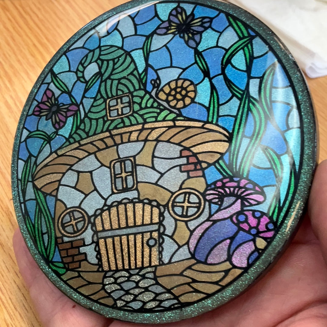 Sample Gnome Home Resin Coaster