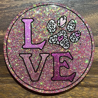 Discontinued - Love Heart Paw Print Coaster Silicone Mold