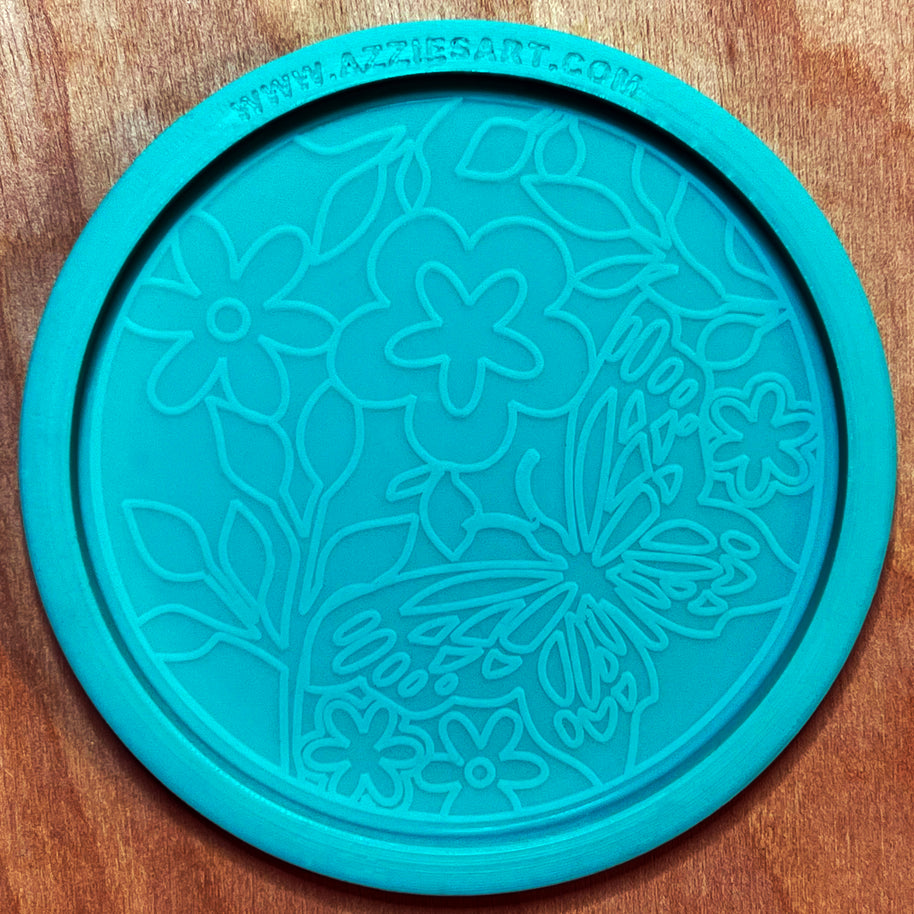 Butterfly Daisies Coaster Silicone Mold