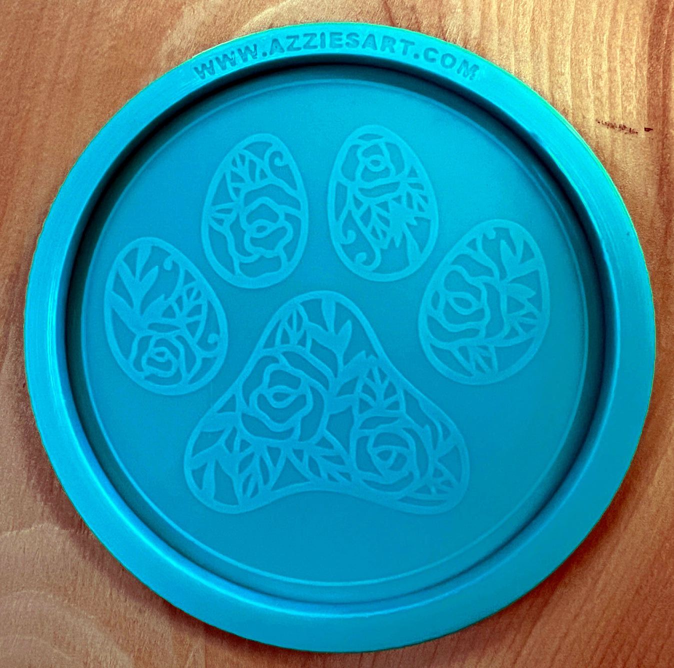 Discontinued - LG Roses Paw Print Coaster Silicone Mold