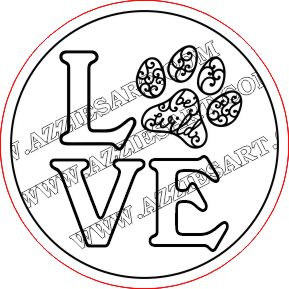 Discontinued - Love "Be Wild" Paw Print Coaster Silicone Mold