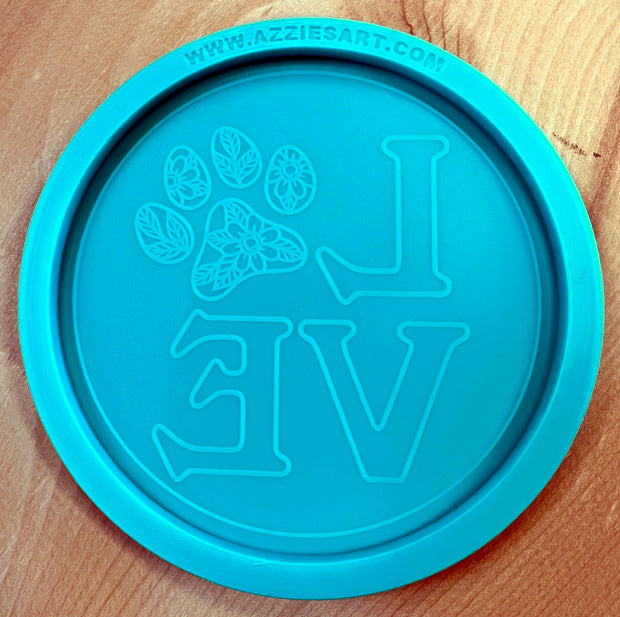 Discontinued - Love Daisy Paw Print Coaster Silicone Mold