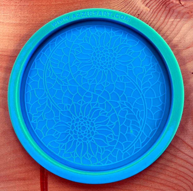 Yin Yang Sunflowers Coaster Silicone Mold