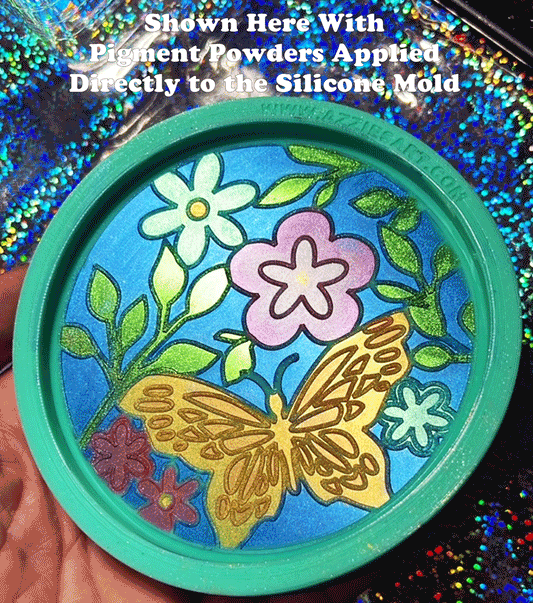 Butterfly Daisies Coaster Silicone Mold