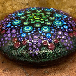 Handmade Mandala Dot Art Rock Painting Paperweight Decorative Stone