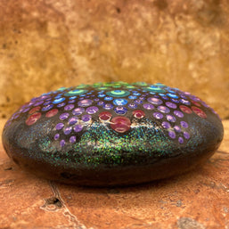 Handmade Mandala Dot Art Rock Painting Paperweight Decorative Stone