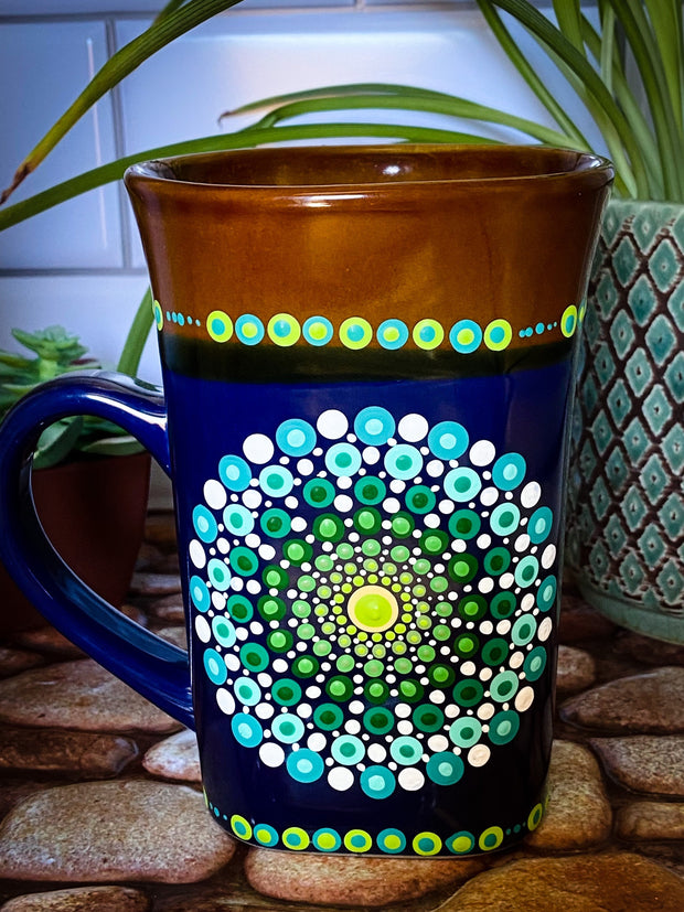 Hand Painted Zen Dot Mandala Ceramic Coffee Mug