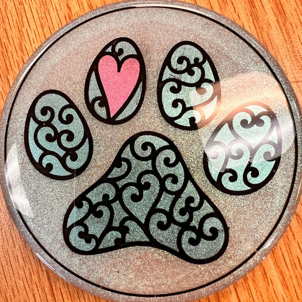 Discontinued - LG Heart Paw Print Coaster Silicone Mold